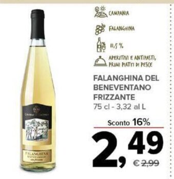 Todis FALANGHINA DEL BENEVENTANO FRIZZANTE 75 cl offerta