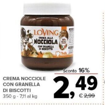 Todis CREMA NOCCIOLE CON GRANELLA DI BISCOTTI 350 g offerta