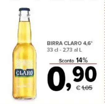 Todis BIRRA CLARO 4,6° 33 cl offerta