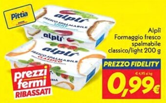 Iper Super Conveniente Alplì Formaggio fresco spalmabile classico/light 200 g offerta