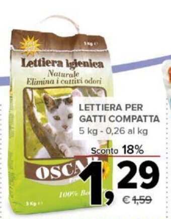 Todis LETTIERA PER GATTI COMPATTA 5 kg offerta