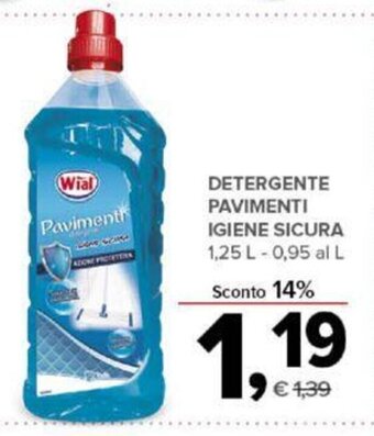 Todis DETERGENTE PAVIMENTI IGIENE SICURA 1,25 L offerta