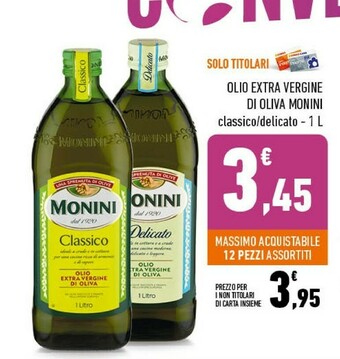 Conad Monini Olio Extra Vergine Di Oliva Delicato 1000 G(ml) offerta