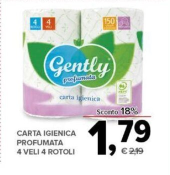 Todis CARTA IGIENICA PROFUMATA 4 VELI 4 ROTOLI offerta