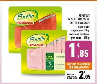 Conad Rovagnati Salame Snello Gusto E Benessere 70 G(ml) offerta
