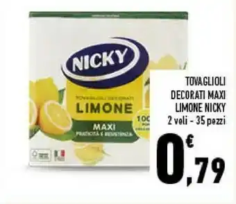 Conad Nicky Tovaglioli Decorati Maxi Limone offerta