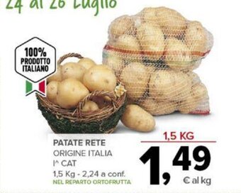 Todis PATATE RETE ORIGINE ITALIA I^ CAT 1,5 kg offerta