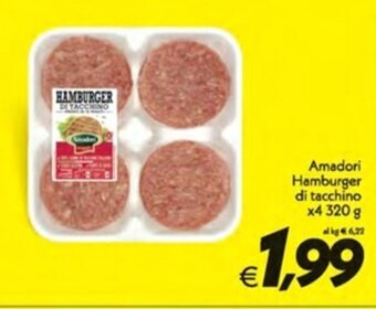 Iper Super Conveniente Amadori Hamburger di tacchino x4 320 g offerta