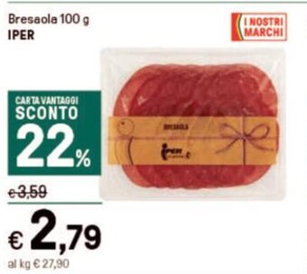 Iper La Grande Bresaola 100 g IPER offerta