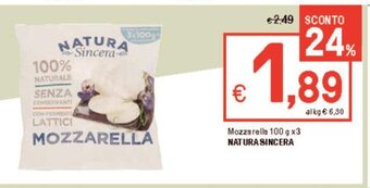 Mozzarella 100 g x3 NATURA SINCERA