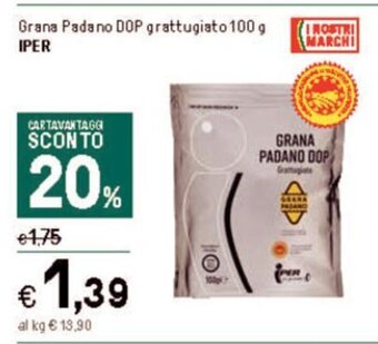 Iper La Grande Grana Padano DOP grattugiato 100 g IPER offerta