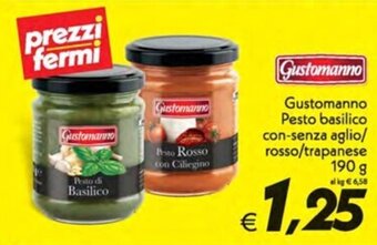 Gustomanno Pesto basilico con-senza aglio/ rosso/trapanese 190 g