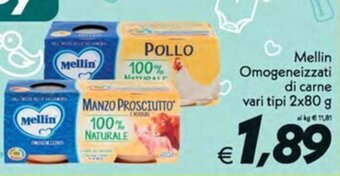 Iper Super Conveniente Mellin Omogeneizzati di carne vari tipi 2x80 g offerta