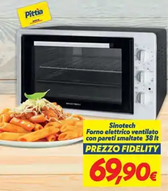 Sinotech Forno elettrico ventilato con pareti smaltate 38 It