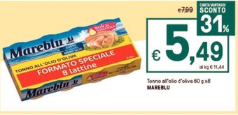 Iper La Grande Tonno all'olio d'oliva 60 g x8 MAREBLU offerta