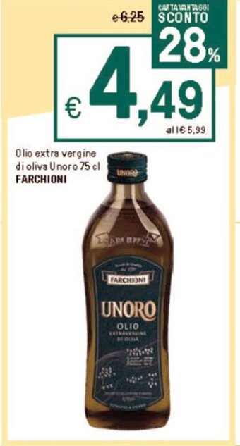 Iper La Grande Olio extra vergine di oliva unoro 75 cl FARCHIONI offerta