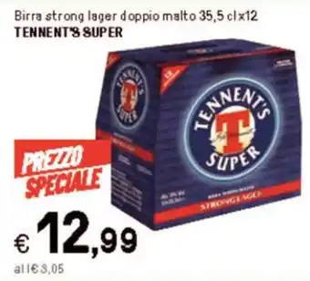 Iper La Grande Birra strong lager doppio malto 35,5 clx12 TENNENT'S SUPER offerta