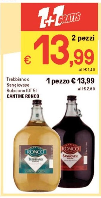 Iper La Grande Trebbiano o Sangiovese Rubicone IGT 51 CANTINE RONCO offerta