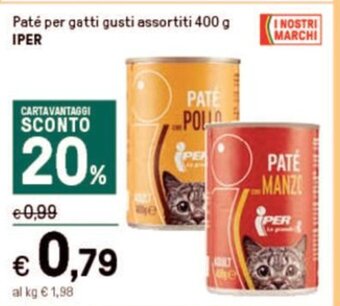 Iper La Grande Paté per gatti gusti assortiti 400 g IPER offerta