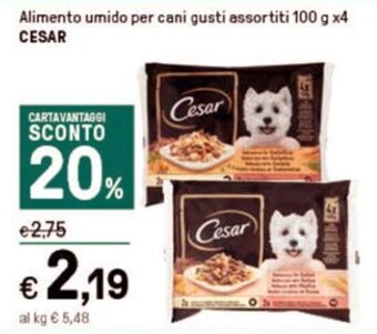 Alimento umido per cani gusti assortiti 100 g x4 CESAR