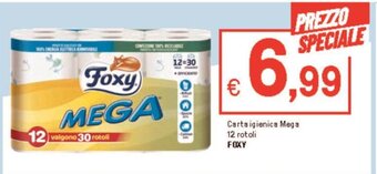 Iper La Grande Carta igienica Mega 12 rotoli FOXY offerta