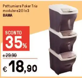 Iper La Grande Pattumiera Poker Tris modulare 201x3 BAMA offerta