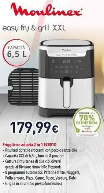 Unieuro Moulinex Friggitrice ad aria 2 in 1 EZ801D offerta