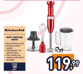 Unieuro KitchenAid MIXER A IMMERSIONE 5KHBV83 offerta