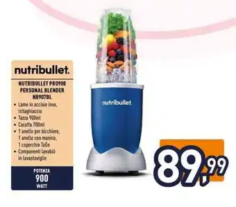 Unieuro nutribullet. NUTRIBULLET PR0900 PERSONAL BLENDER NB907BL offerta