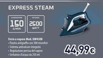 Unieuro EXPRESS STEAM Ferro a vapore Mod. DW4308 offerta