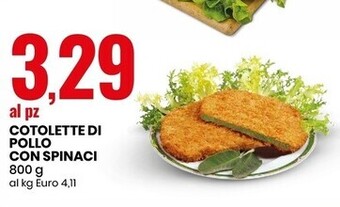 Eurospin Cotolette di pollo con spinaci offerta