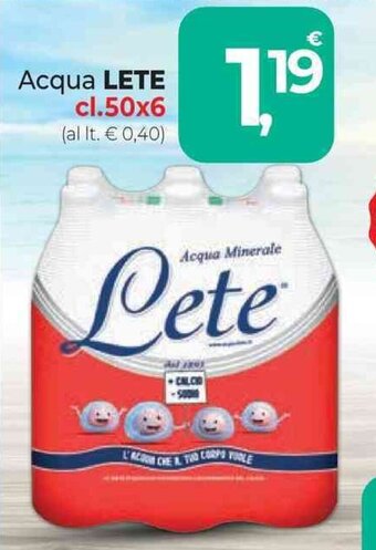 Supermercati Dok Acqua LETE cl.50x6 offerta
