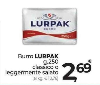 Supermercati Dok Burro LURPAK g.250 classico o leggermente salato offerta