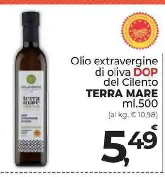 Supermercati Dok Olio extravergine di oliva DOP del Cilento TERRA MARE ml.500 offerta