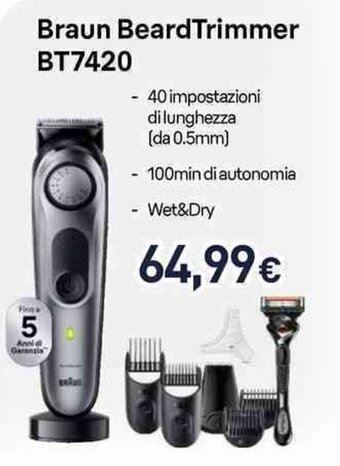 Unieuro Braun Beard Trimmer BT7420 offerta