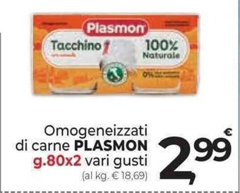 Omogeneizzati di carne PLASMON g.80x2 vari gusti