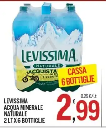 Gruppo Pascar LEVISSIMA ACQUA MINERALE NATURALE 2 LTX 6 BOTTIGLIE offerta