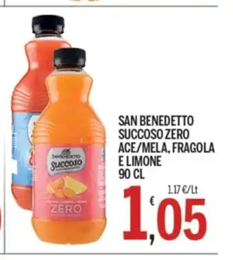Gruppo Pascar SAN BENEDETTO SUCCOSO ZERO ACE/MELA, FRAGOLA E LIMONE 90 CL offerta
