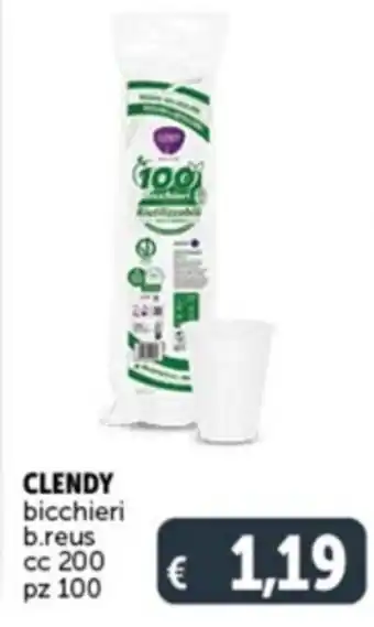 CLENDY bicchieri b.reus cc 200 pz 100