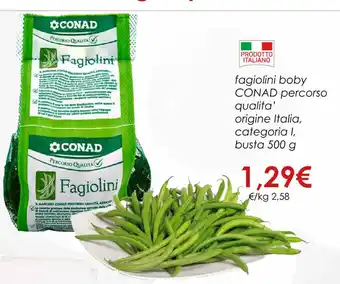 Conad fagiolini boby CONAD busta 500 g offerta