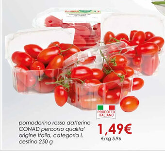 Conad pomodorino rosso datterino Conad 250 g offerta