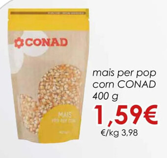 Conad mais per pop corn CONAD 400 g offerta