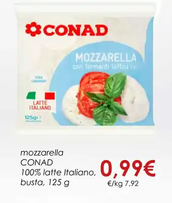 Conad MOZZARELLA CONAD busta, 125 g offerta