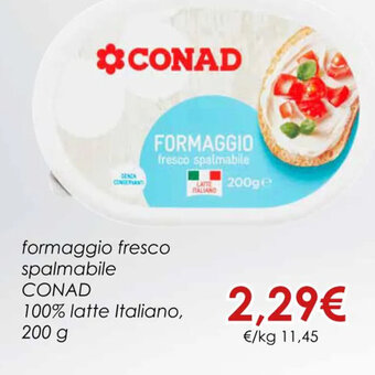 Conad FORMAGGIO fresco spalmabile CONAD 200 g offerta