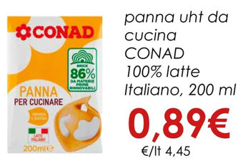 Conad panna uht da cucina CONAD 200 ml offerta