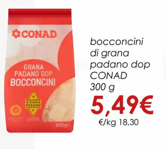 Conad bocconcini di grana padano dop CONAD 300 g offerta