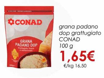 Conad grana padano dop grattugiato CONAD 100 g offerta