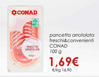 Conad pancetta arrotolata freschi&convenienti CONAD 100 g offerta