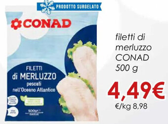 Conad filetti di merluzzo CONAD 500 g offerta