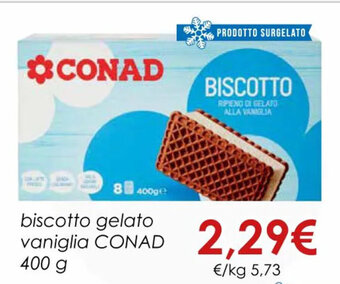 Conad biscotto gelato vaniglia CONAD 400 g offerta